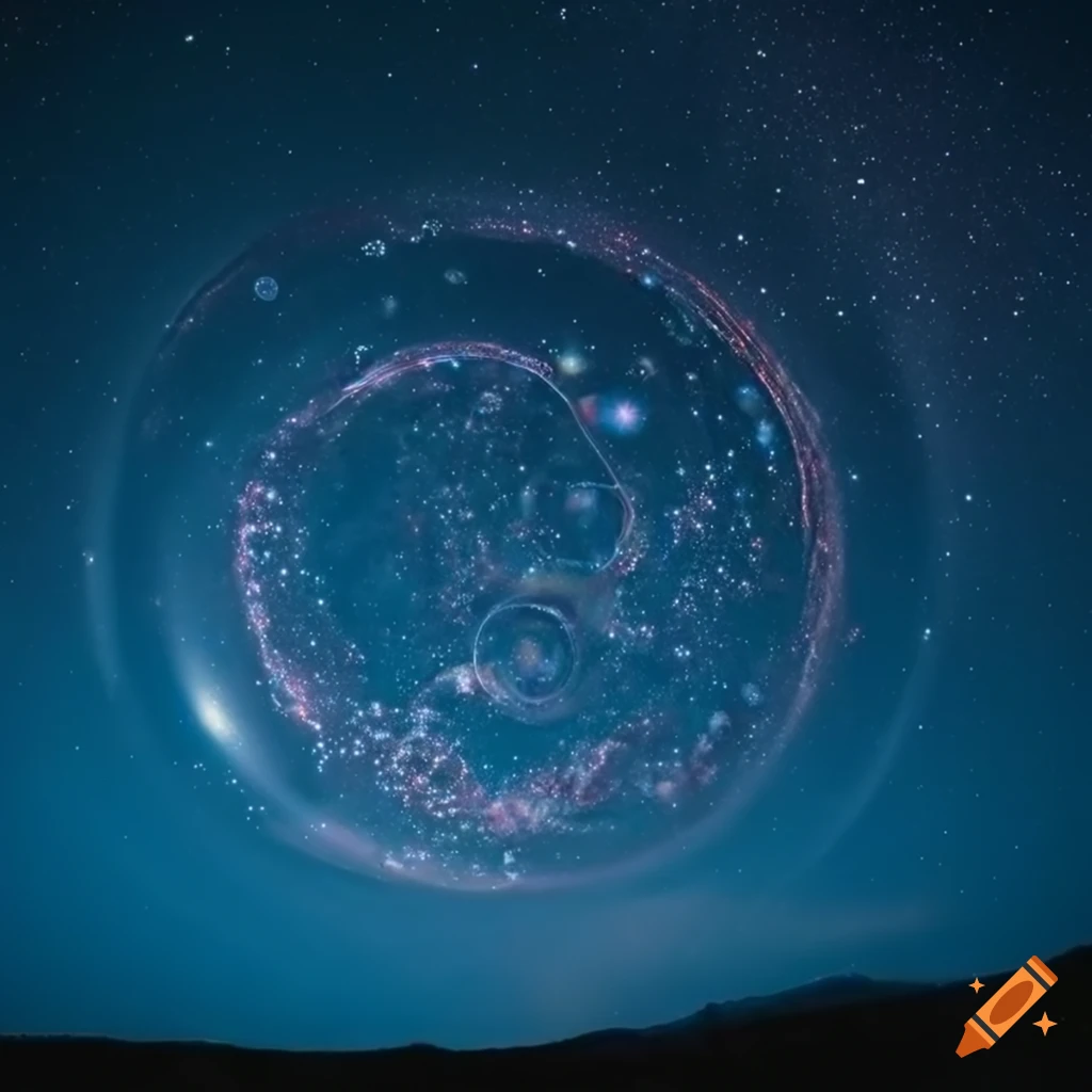 Macro bubbles with milky way in space