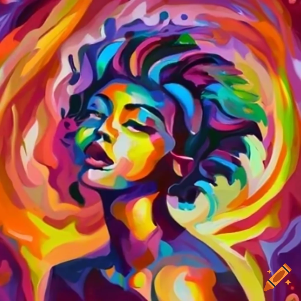 Silhouette of a woman made of flames