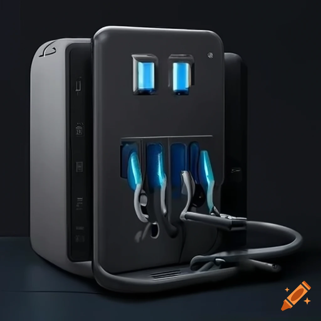 Multiple phone charging stations with lockers on Craiyon