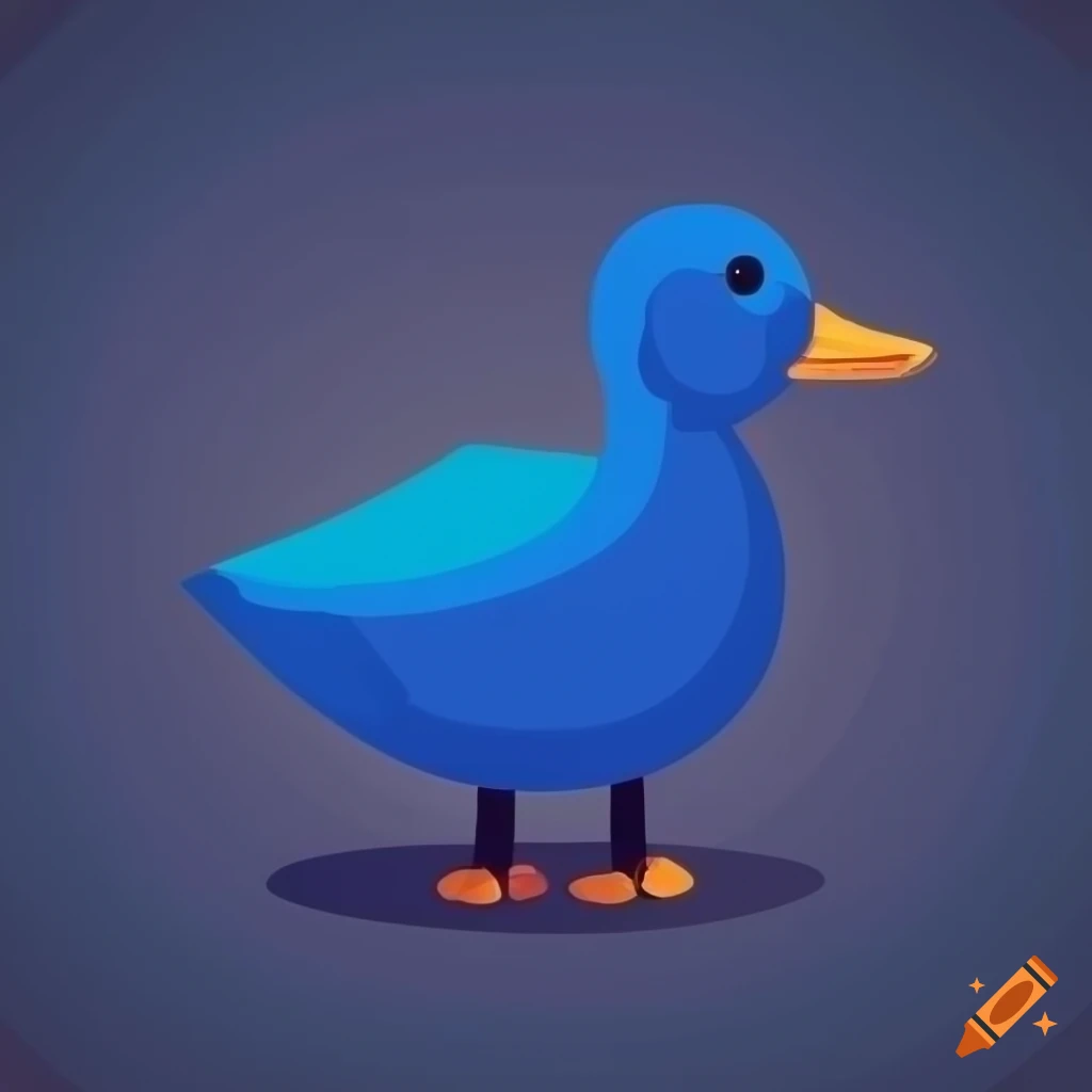 minimalistic blue duck illustration