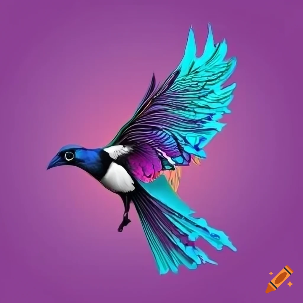 Psychedelic Magpie Logo For A Business Company