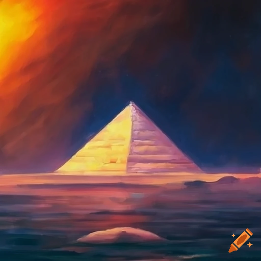 White Pyramid Floating In Space On Craiyon