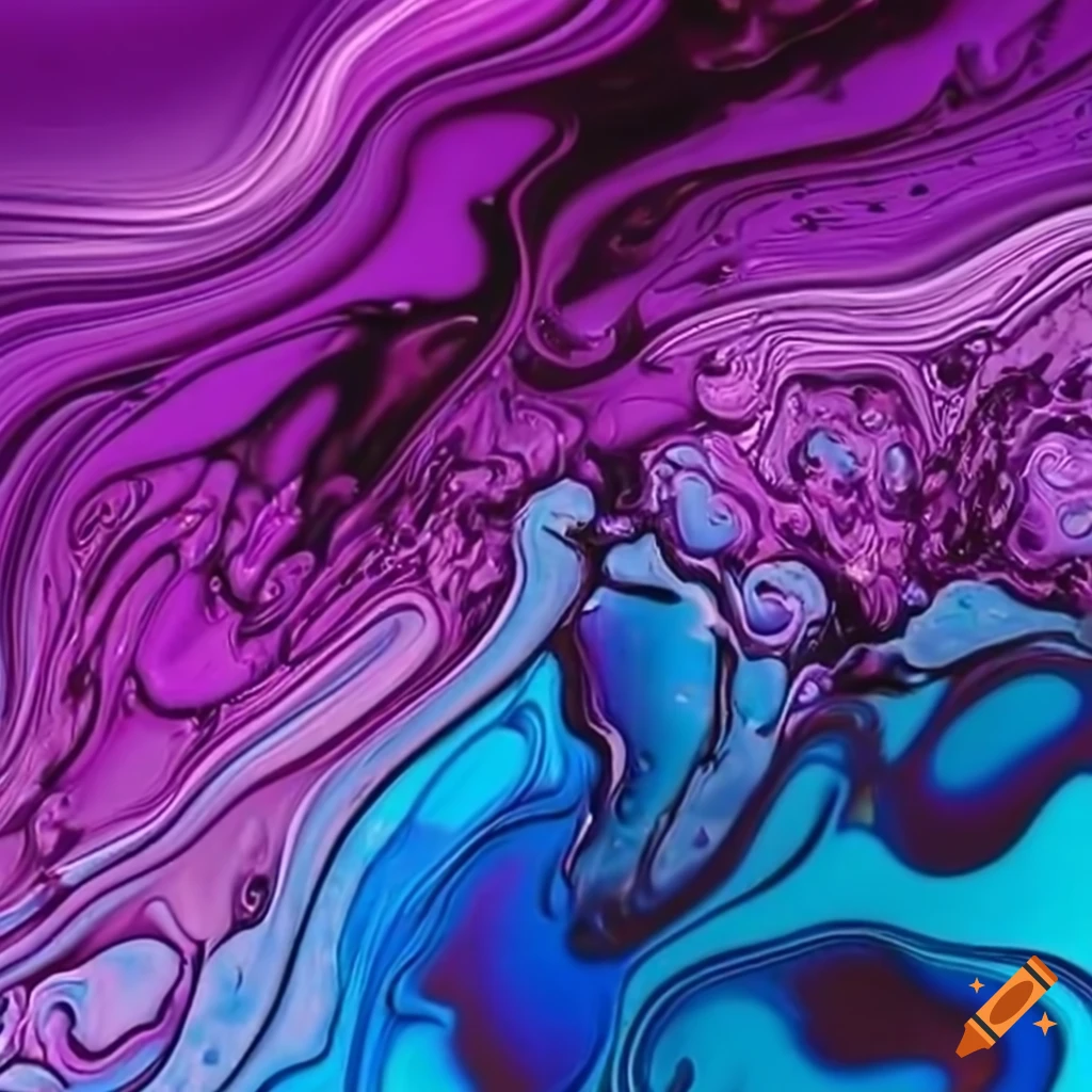 abstract blue and purple oil spill artwork