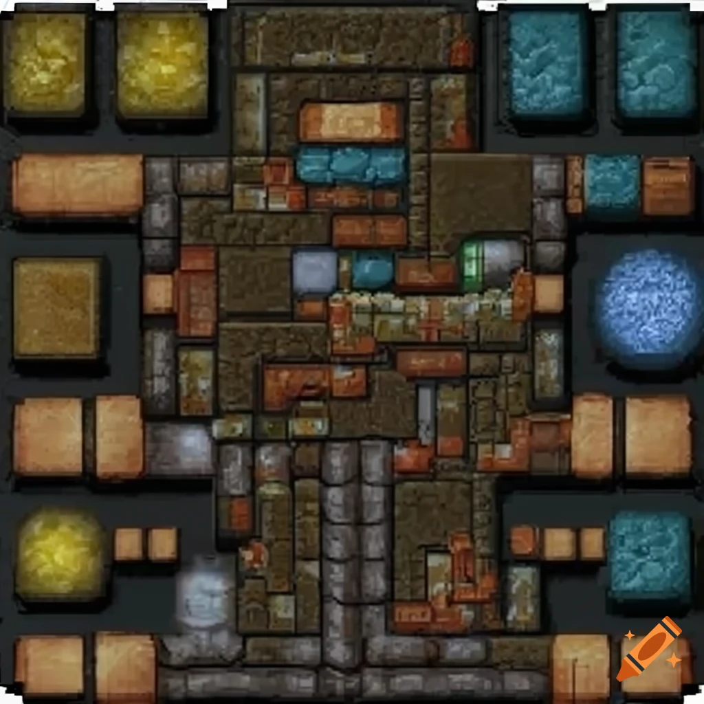 Layout map of a 2d platform game with rocks on Craiyon