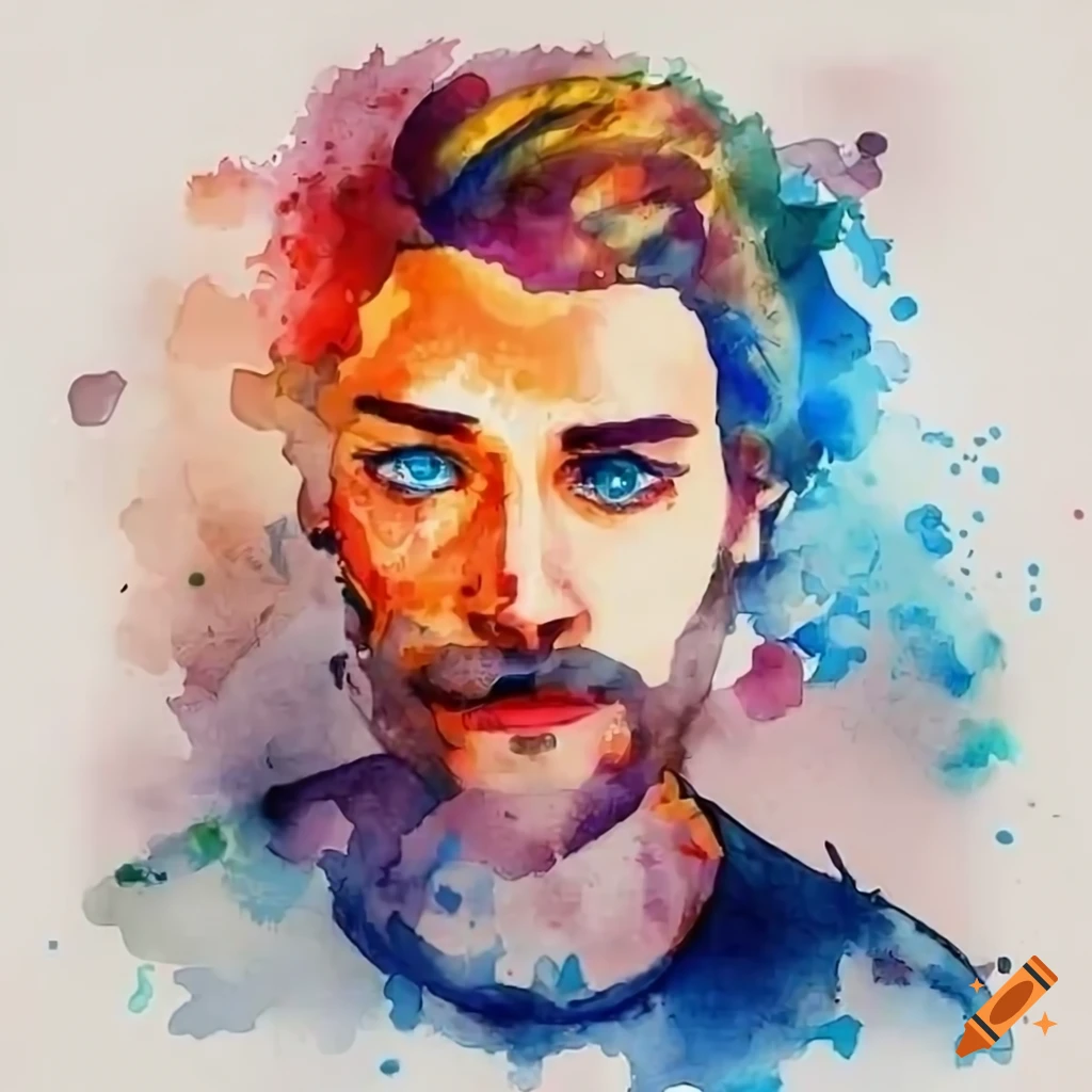 Portrait of a 21-year-old European man with short brown hair and beard ...