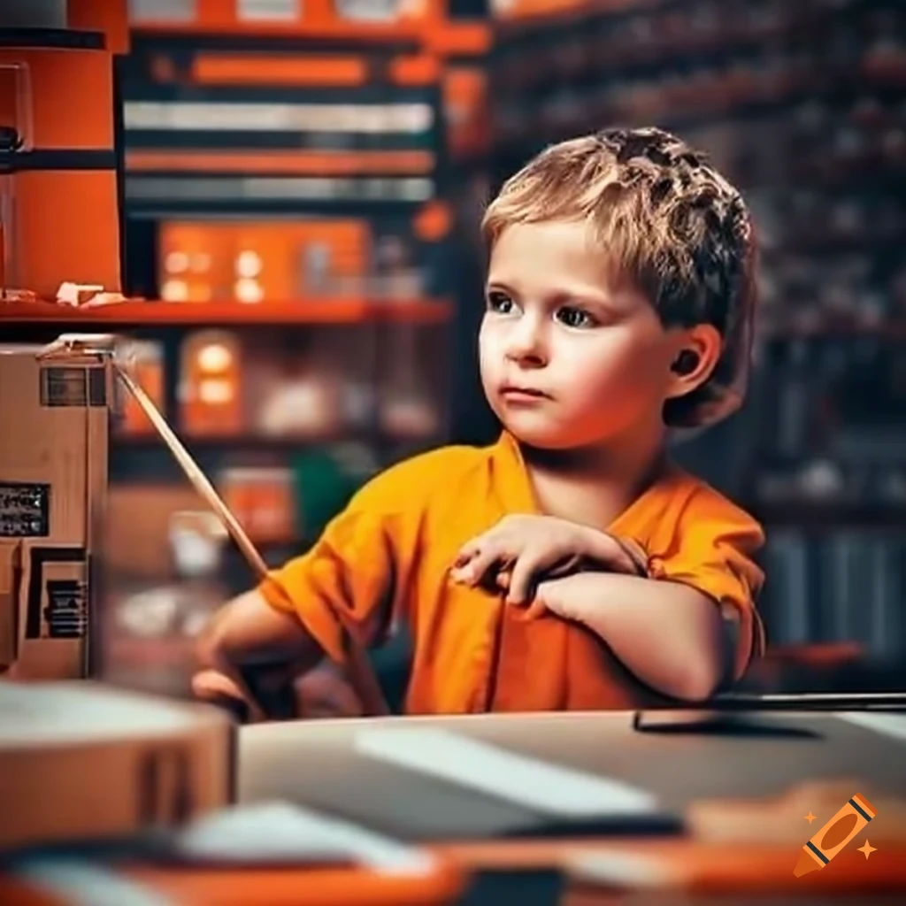 Child assisting at home depot on Craiyon