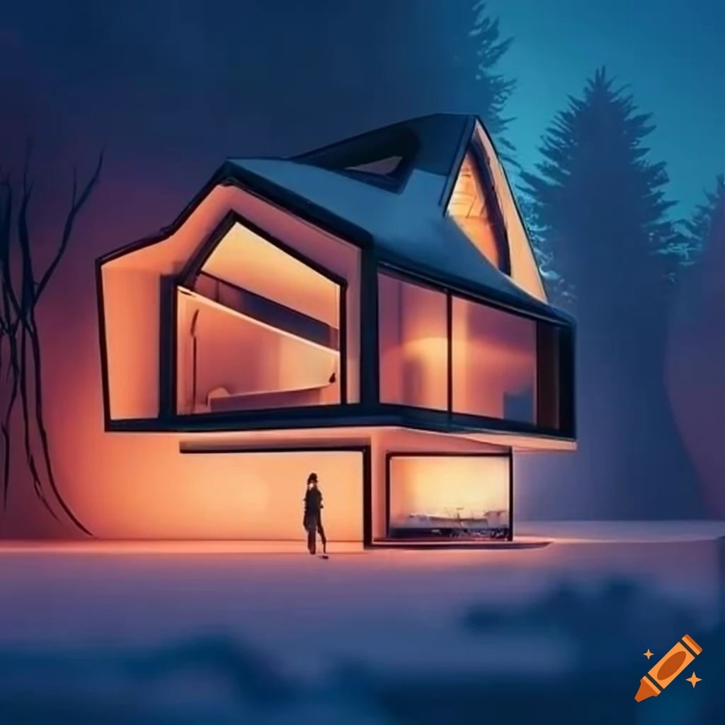 A futuristic minimalist house in the forest designed by zaha hadid and ...