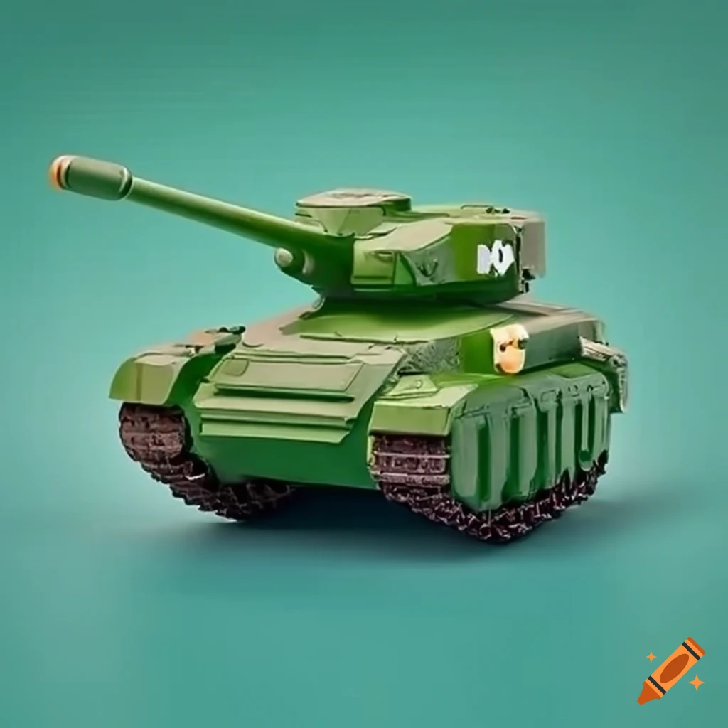 Mini green army tank on Craiyon