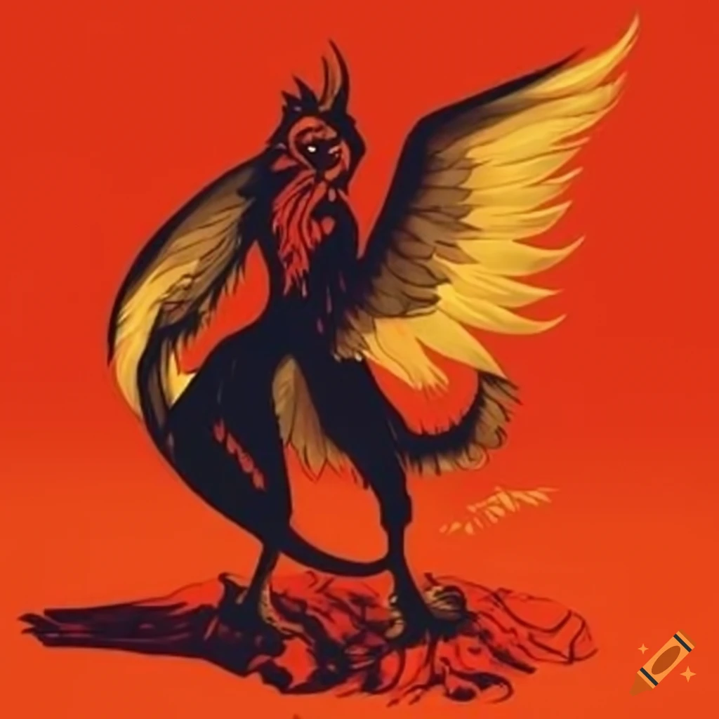 Anthropomorphic phoenix in soviet propaganda art on Craiyon