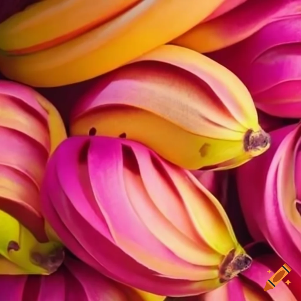 Pink bananas on a shaved carpet on Craiyon