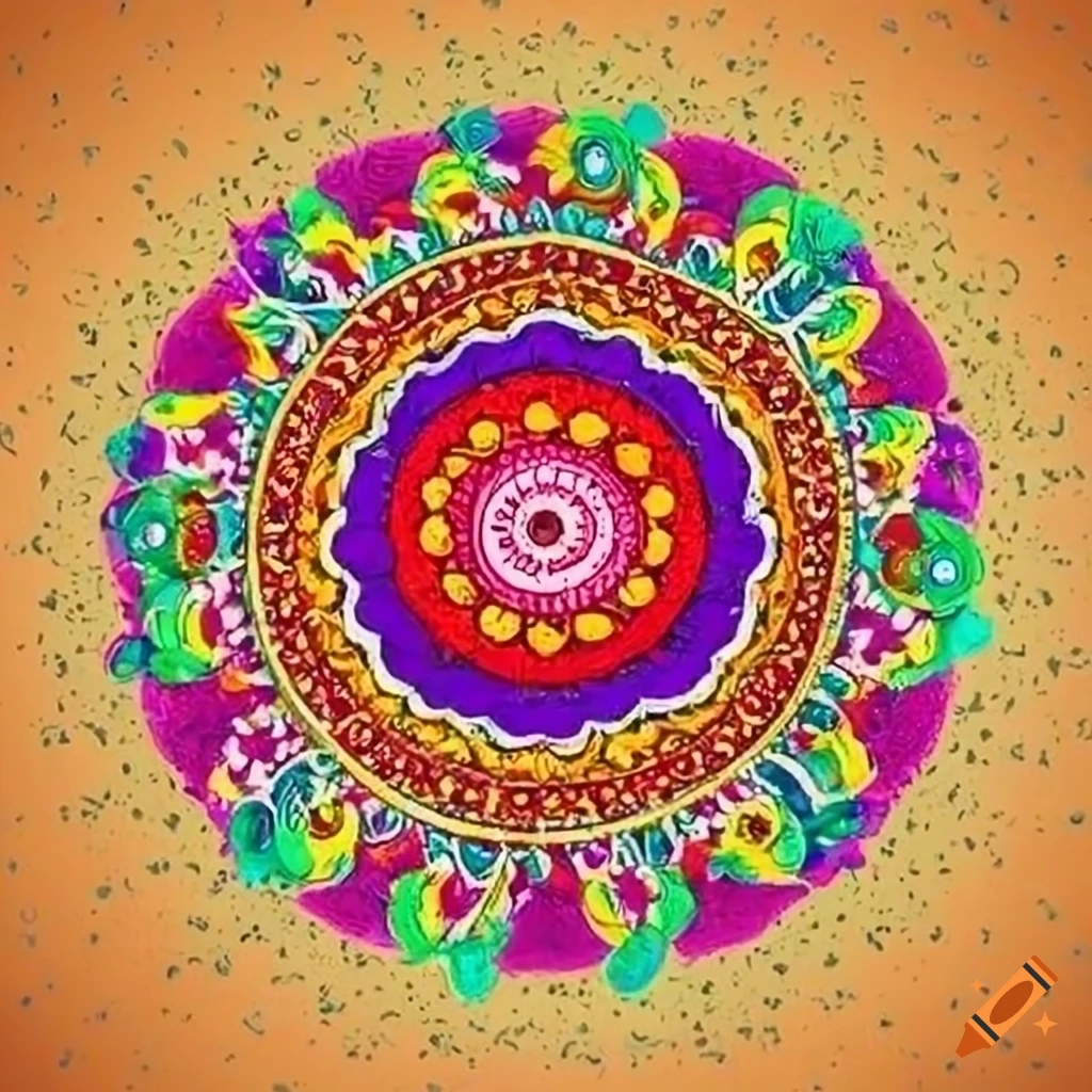 colorful Rangoli Diwali mandala artwork