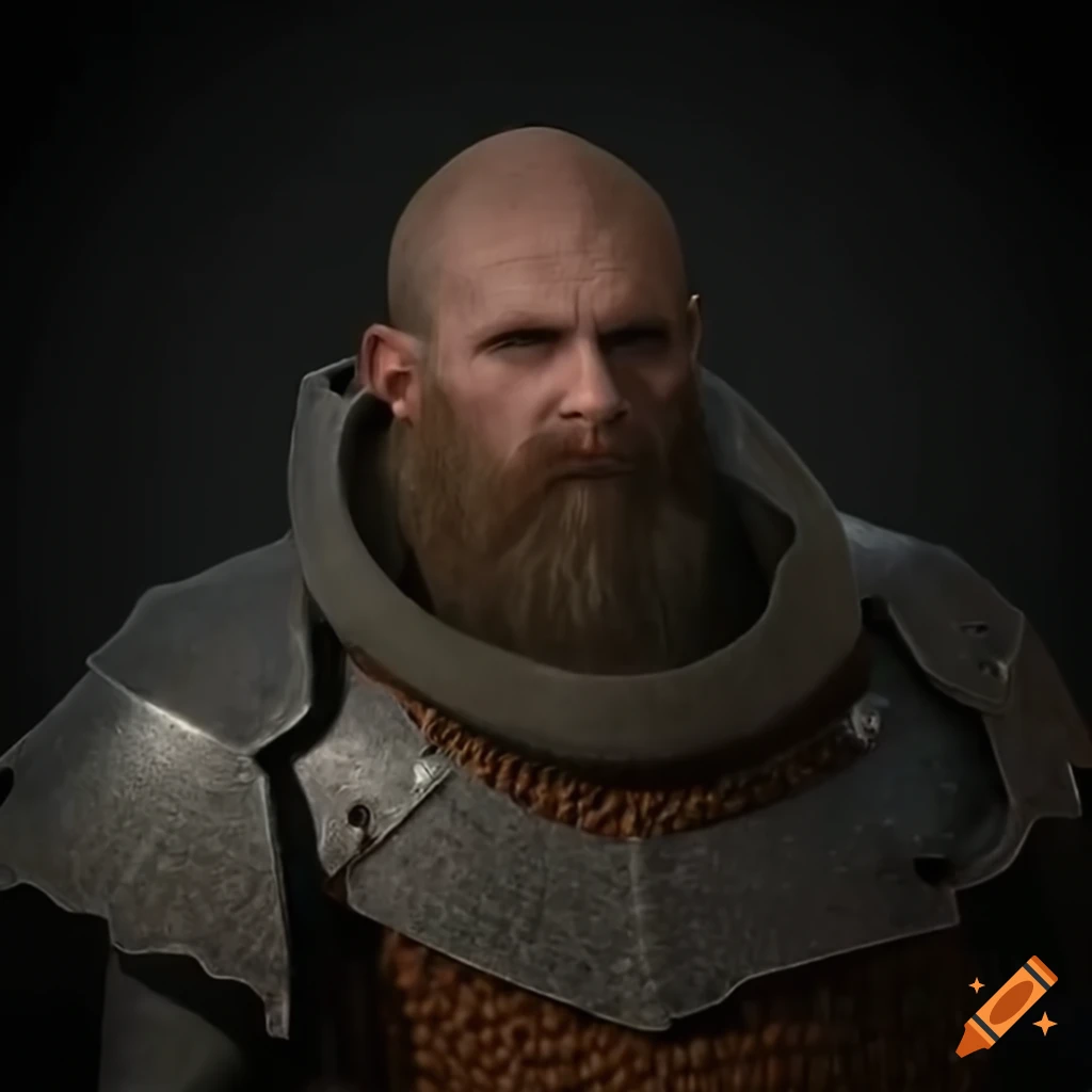 Image of a grizzled fantasy veteran in plate armor