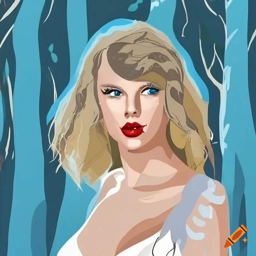 Taylor swift in a sunlit forest surrounded by butterflies