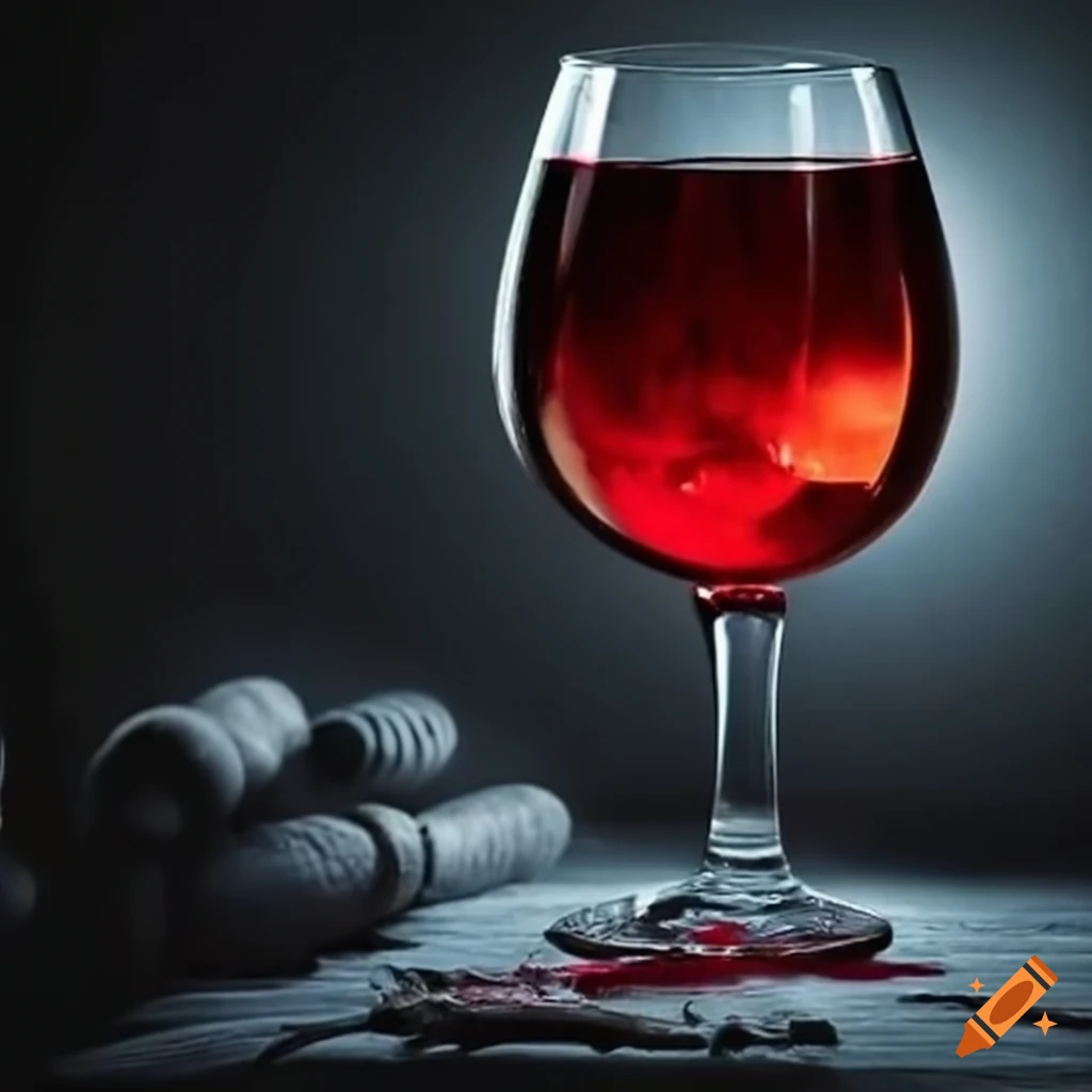 Red wine on a crime scene