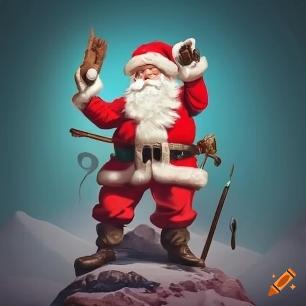 humorous image of a geologist dressed as Santa Claus