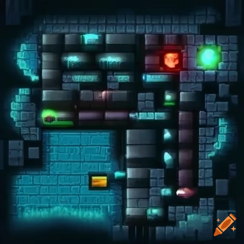 2d game layout map with bubbles on Craiyon