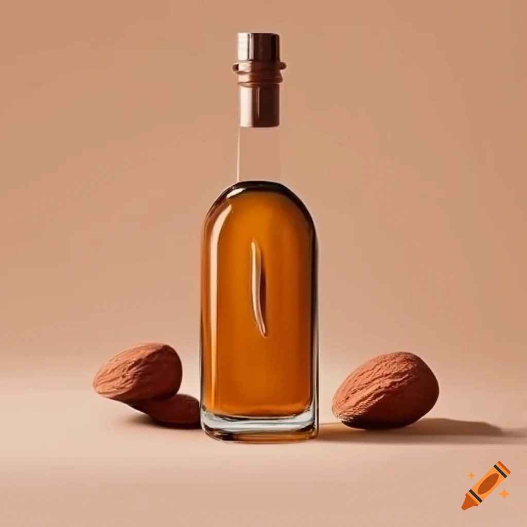 elegant and minimalist label for almond liquor bottle