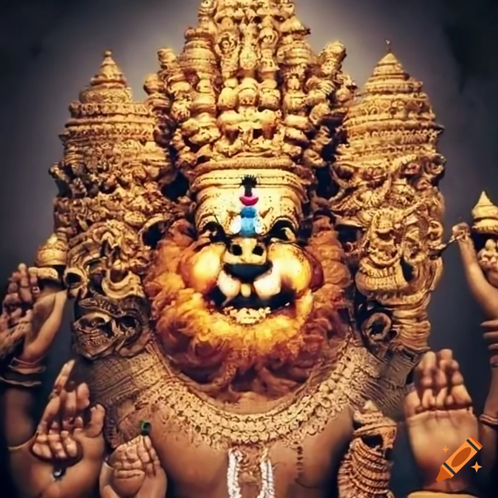 pilgrims praying to Narasimha for blessings