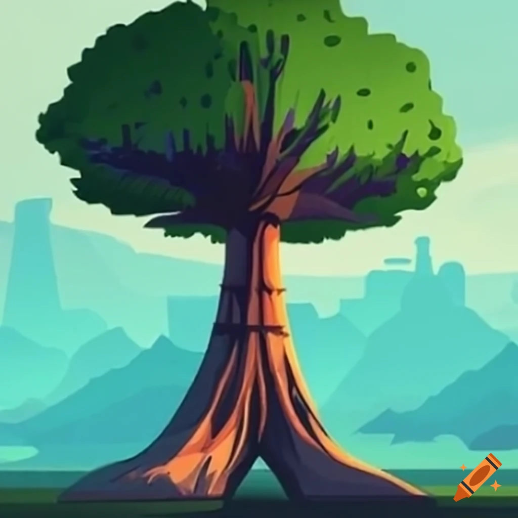Giant Tree In Front Of A Power Plant On Craiyon