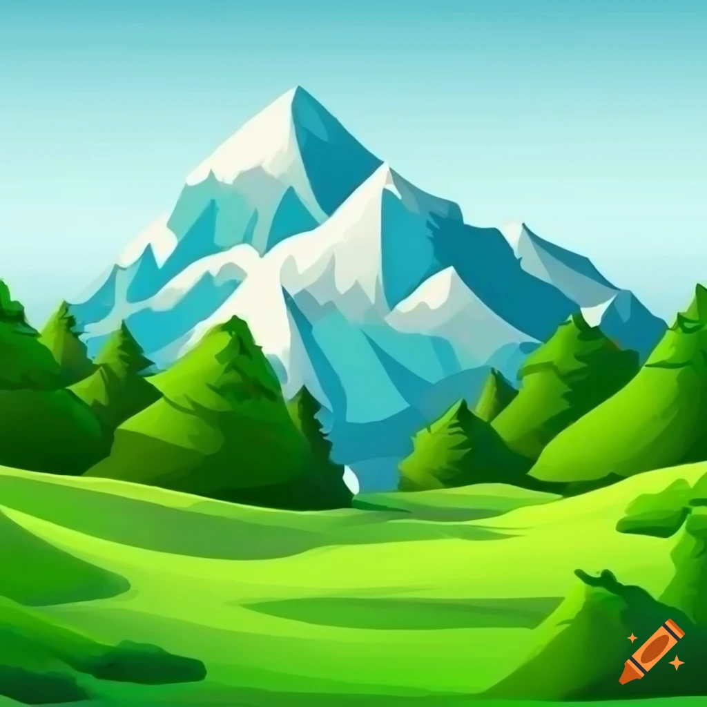cartoon illustration of mountains