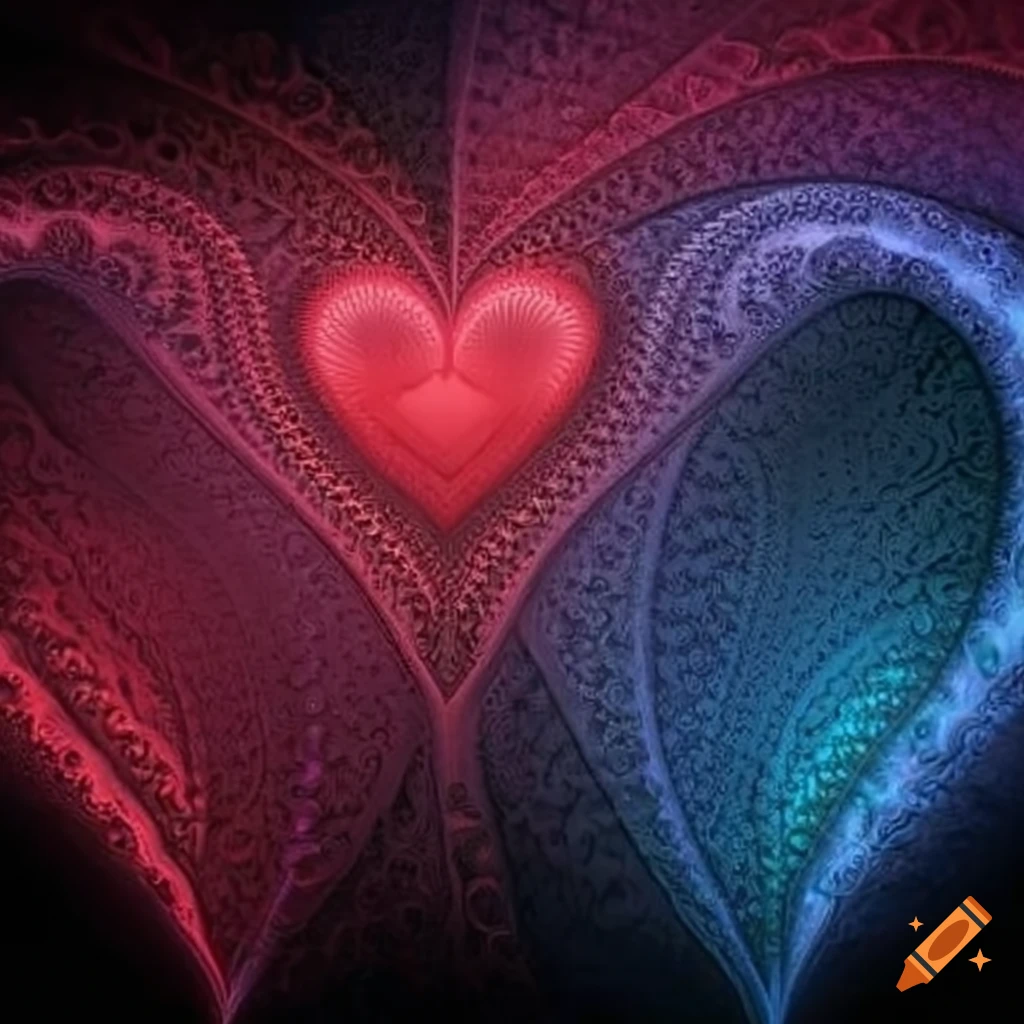 fractal style hearts