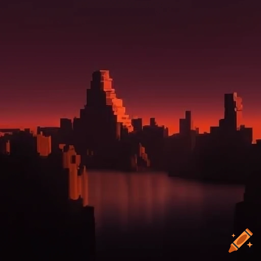 pixelated landscape art