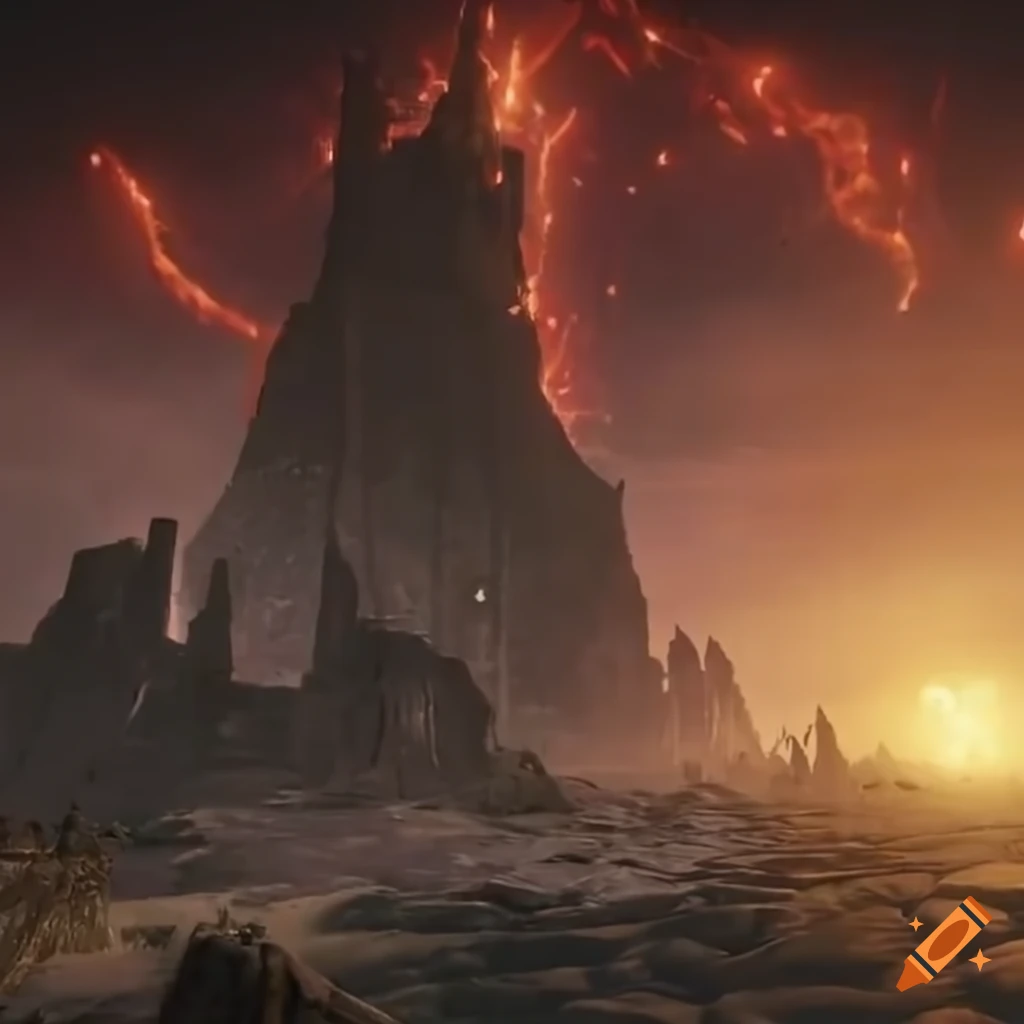 image of abandoned ruins in a volcanic desert