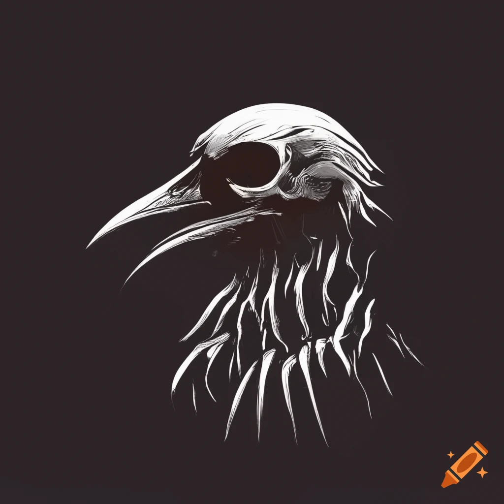 Raven Head Tattoo Black and White 14704340 Vector Art at Vecteezy