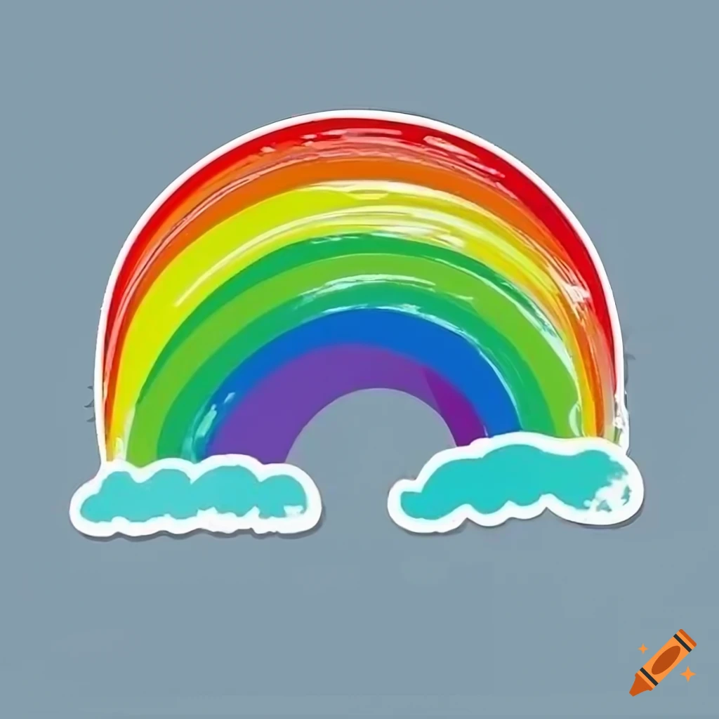 vibrant rainbow sticker on white background