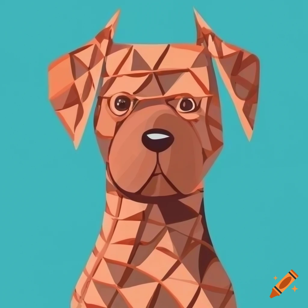 vector illustration of a quilted dog