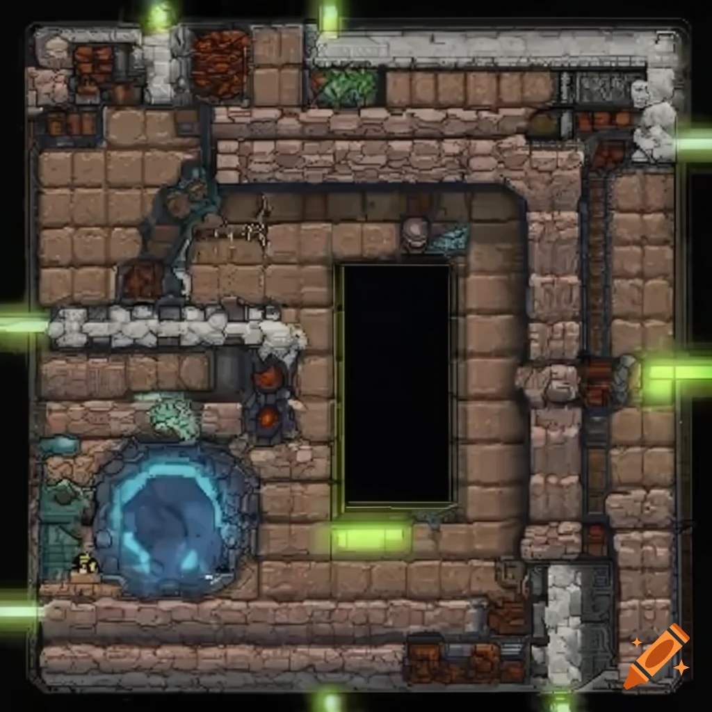 Map layout of a 2d platform game with rocks on Craiyon