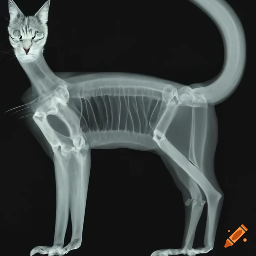 Xray of a stretching cat