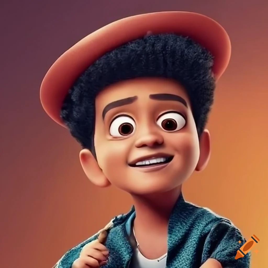 Bruno Mars performing on stage with animated characters