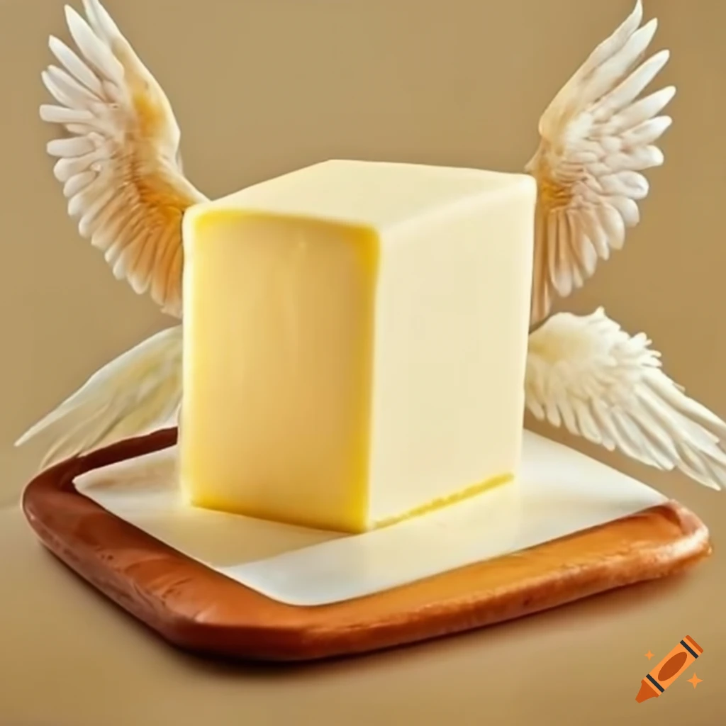 Butter with angel wings on Craiyon