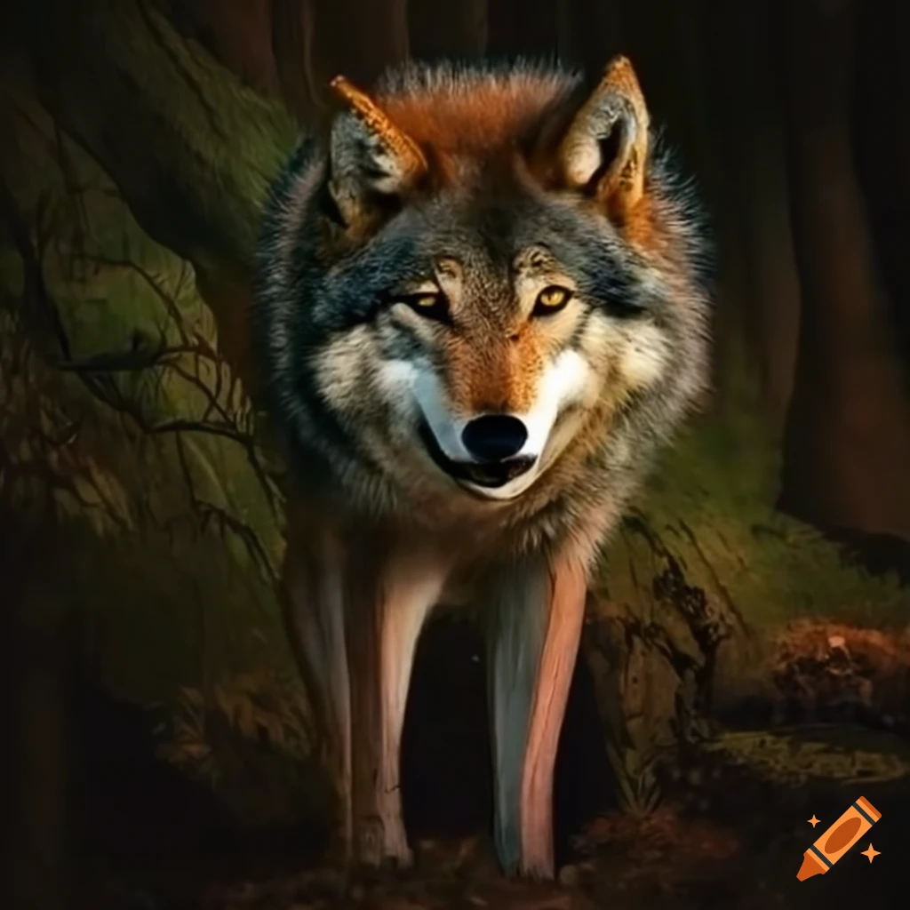 wolf in a forest