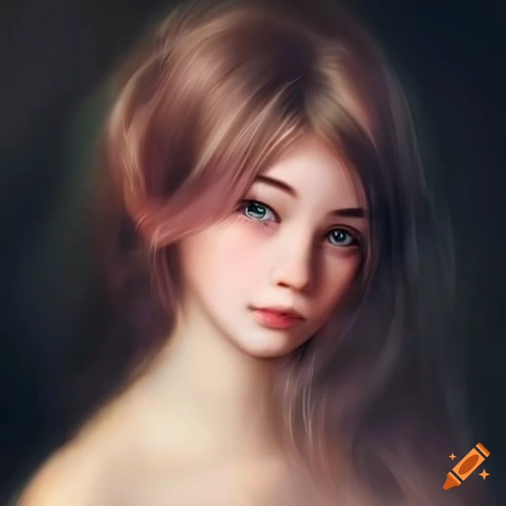 pastel portrait of a beautiful girl