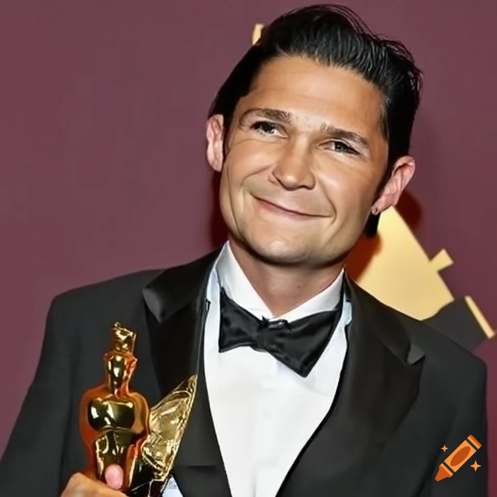 Corey feldman winning an oscar award on Craiyon