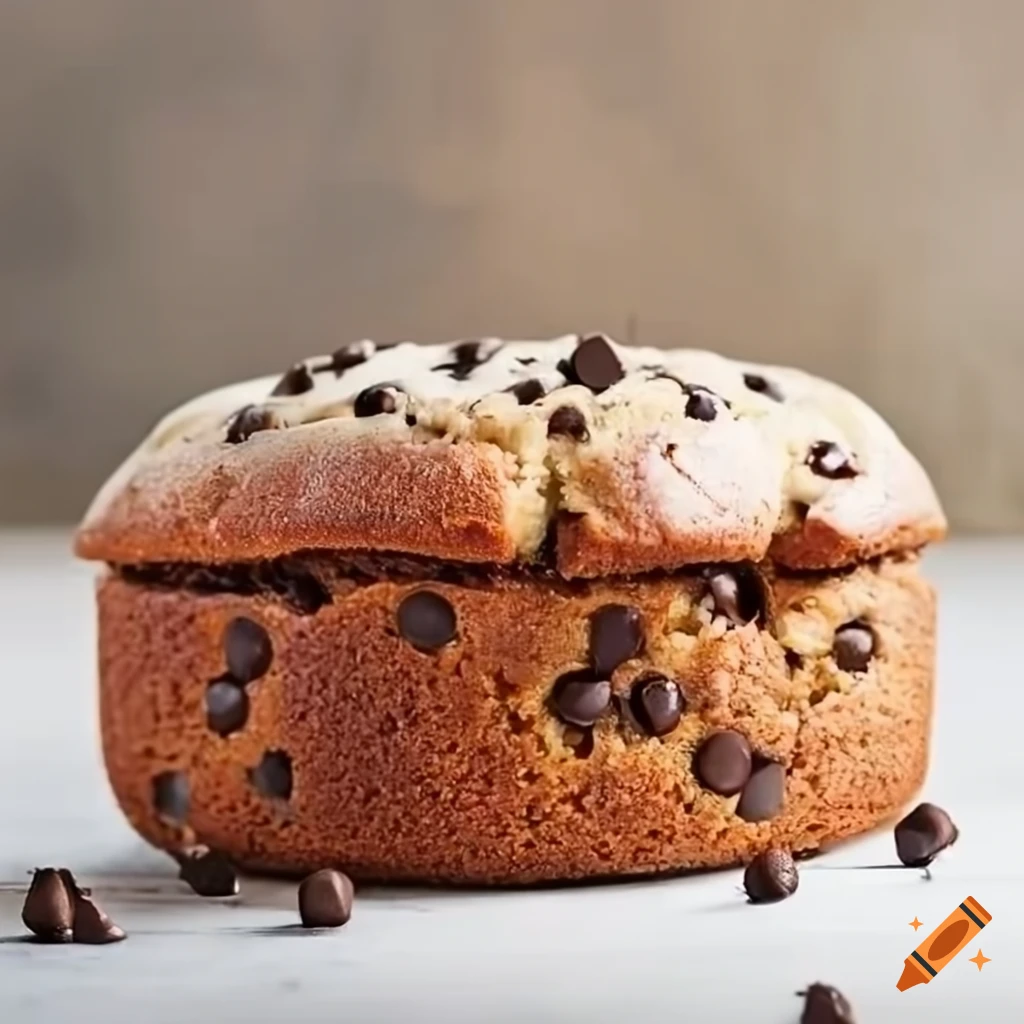 Container of chocolate chip banana bread cake mix for sale on Craiyon