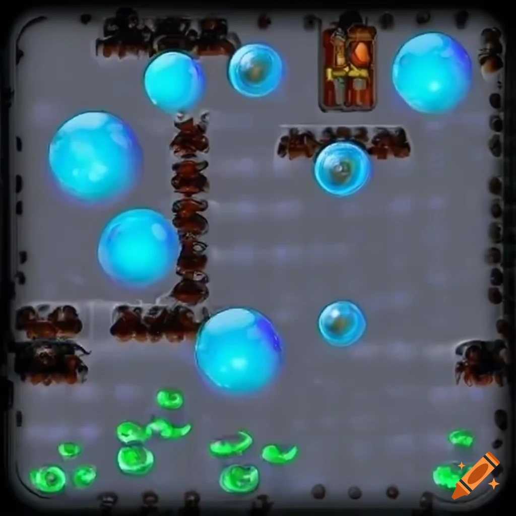 2d platform game with bubble tiles on Craiyon