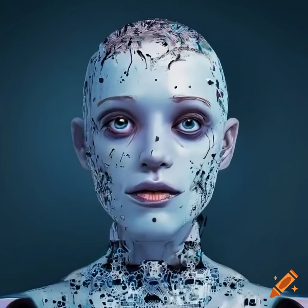 Depiction of human artist battling artificial intelligence