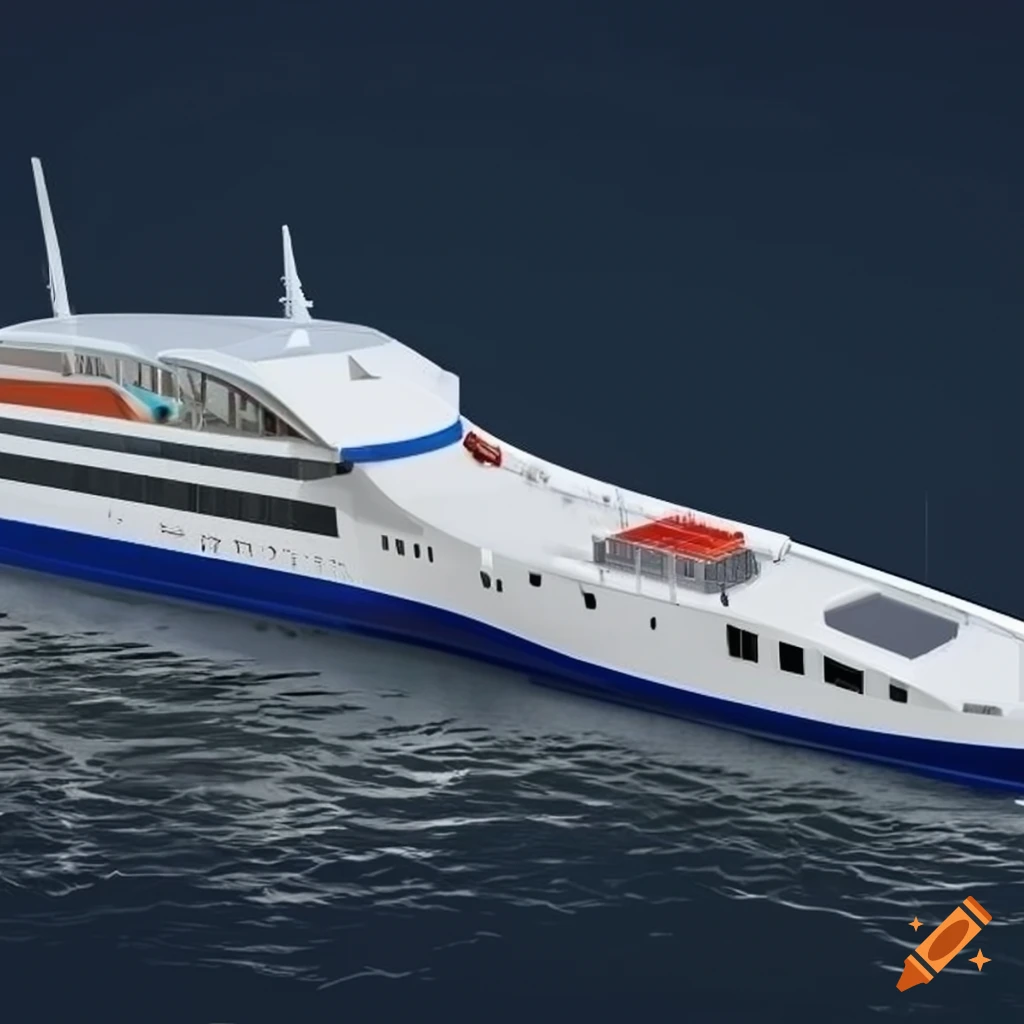 Concept art of a ferry for p&o ferries on Craiyon