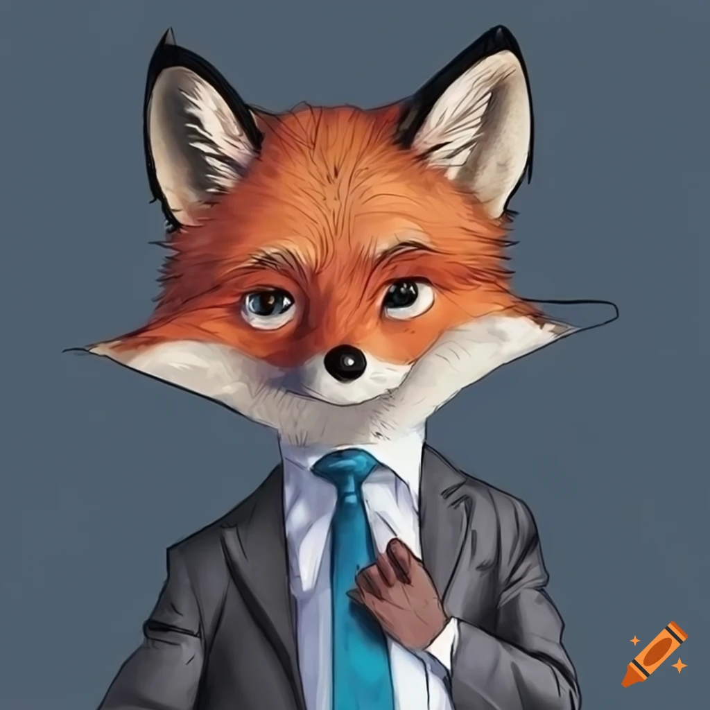 a fox wearing a suit and tie