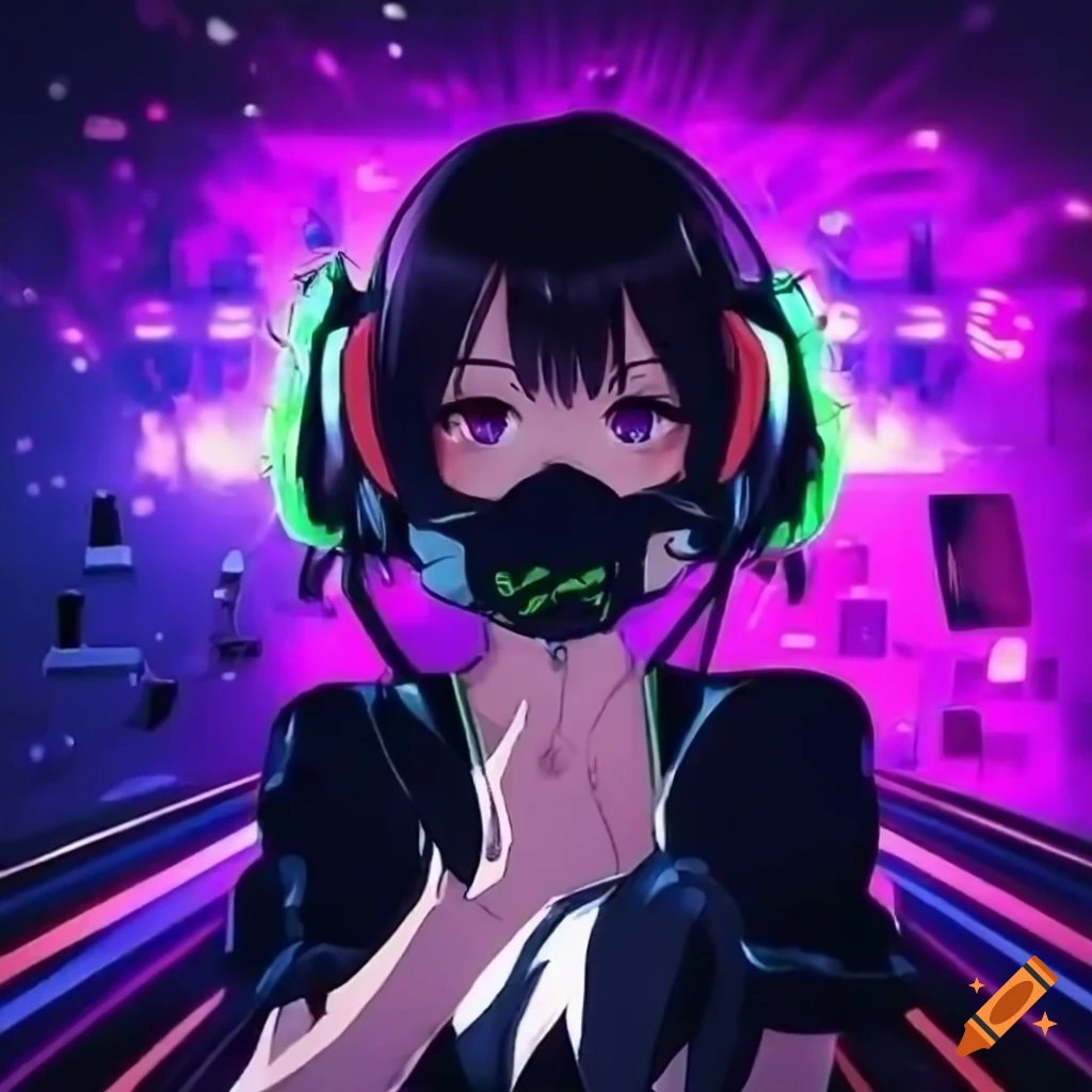 Beats BlissTechno Trance Rave DJ Digital Art by Anime Girl NFT - Fine Art  America