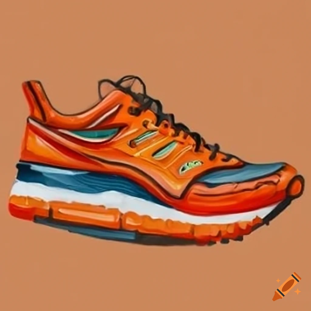 Orange running shoe on Craiyon