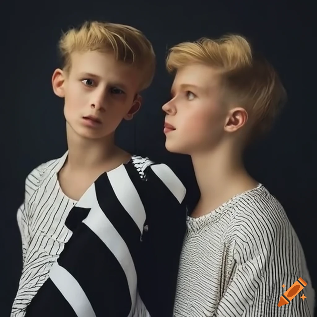 Children in black and white striped outfits on Craiyon