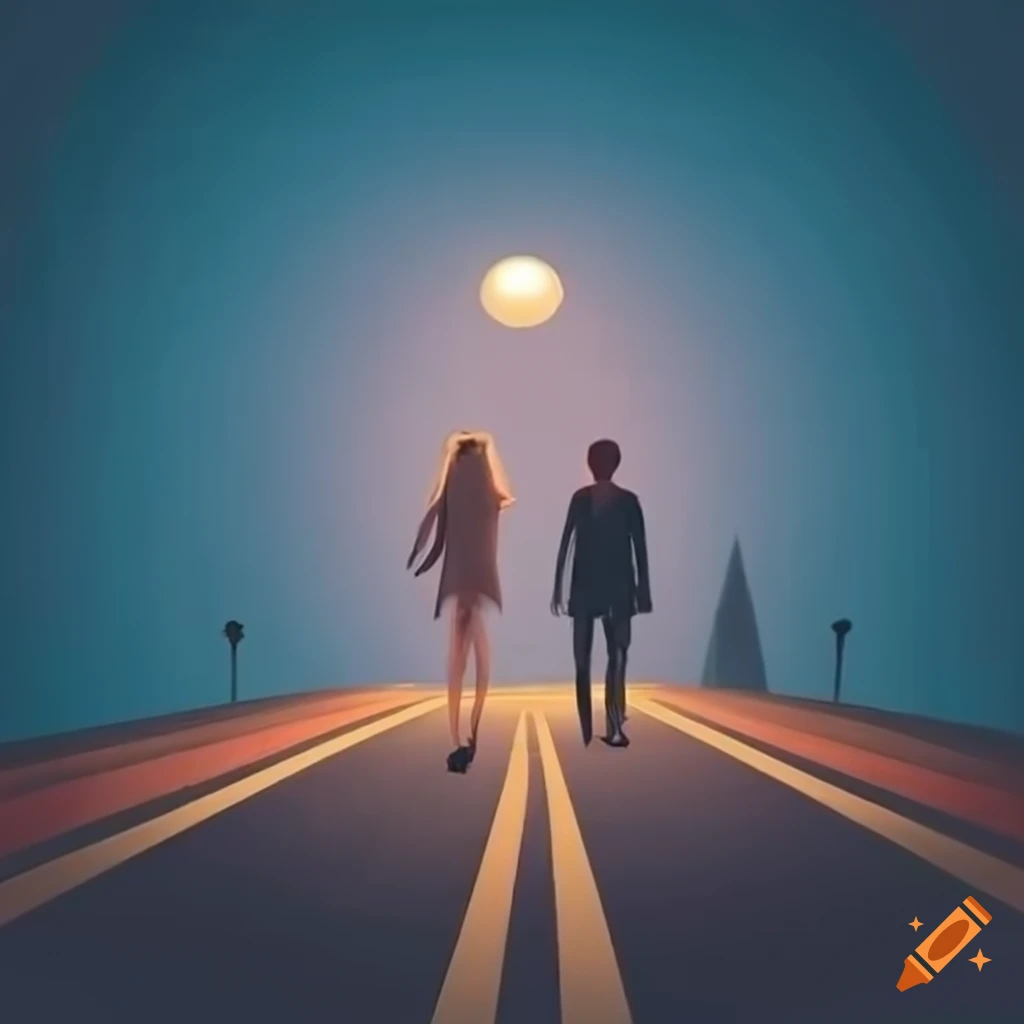 image of a young couple walking together