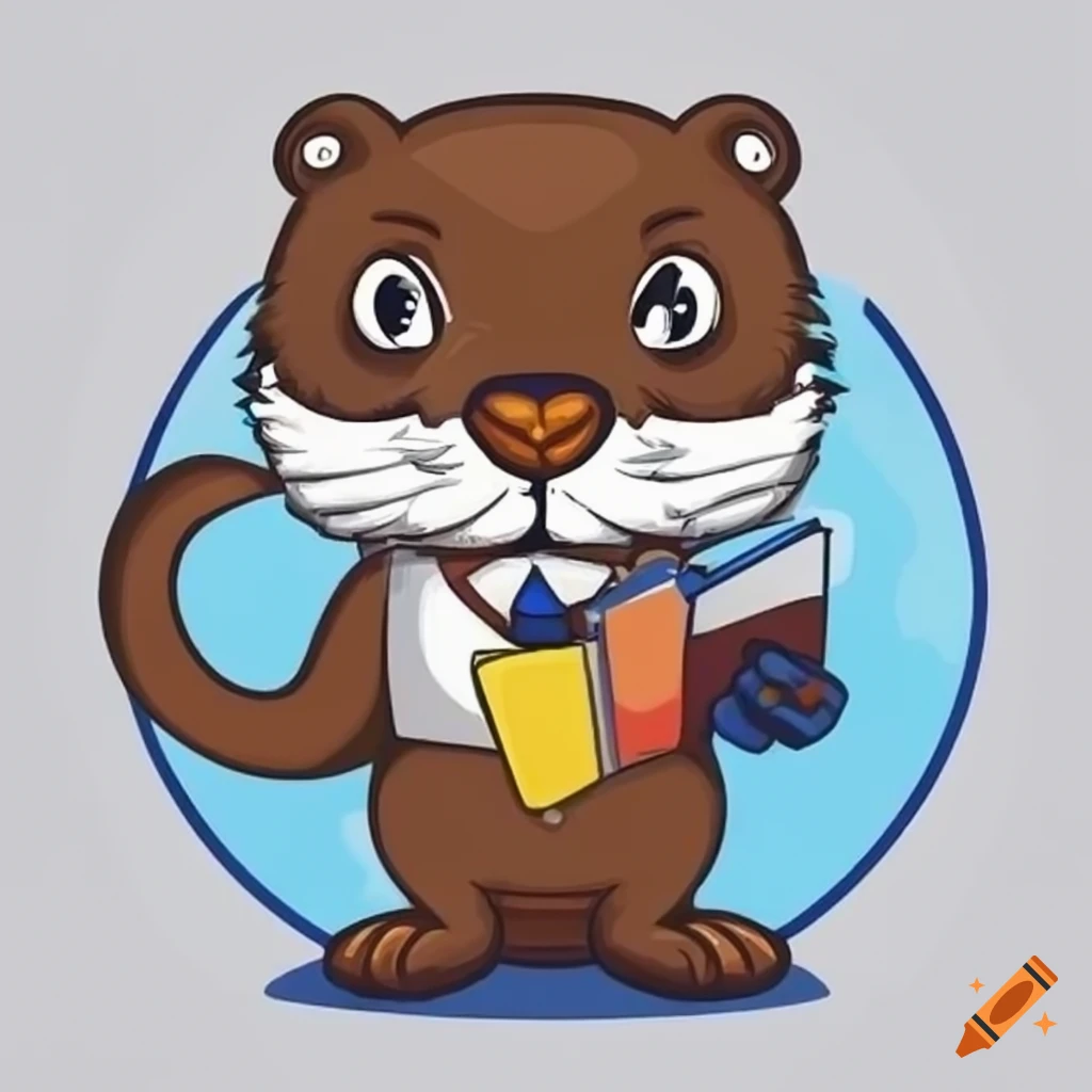 otter mascot representing business skills and knowledge