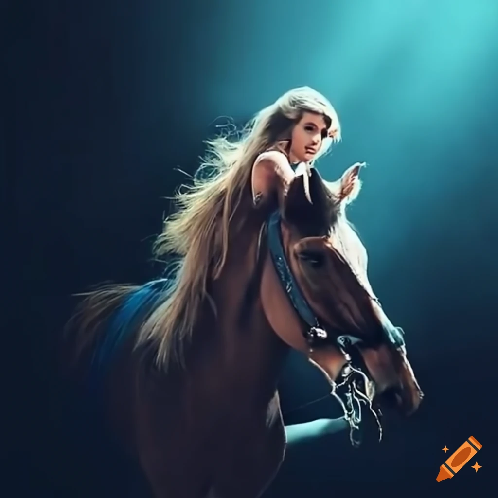 Taylor Swift Riding A Horse On Craiyon