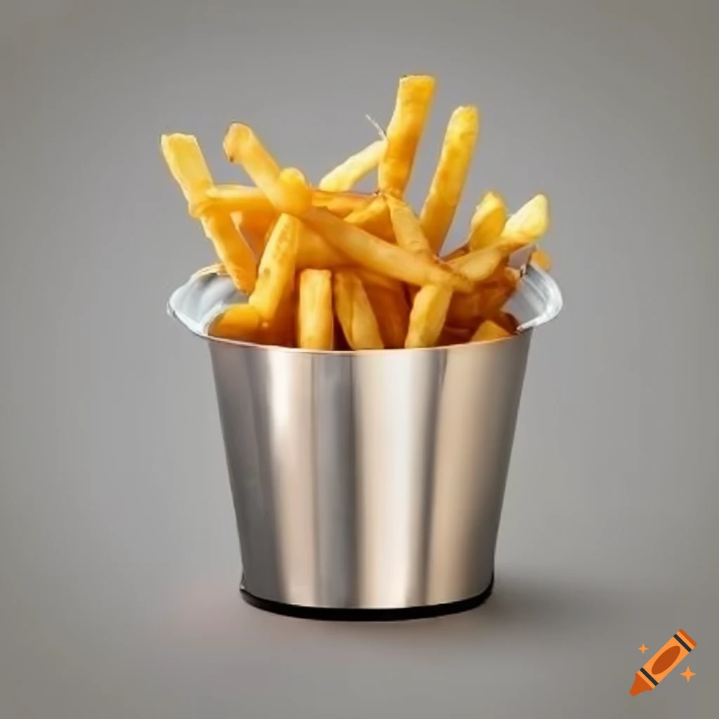 photograph of a french fries bucket