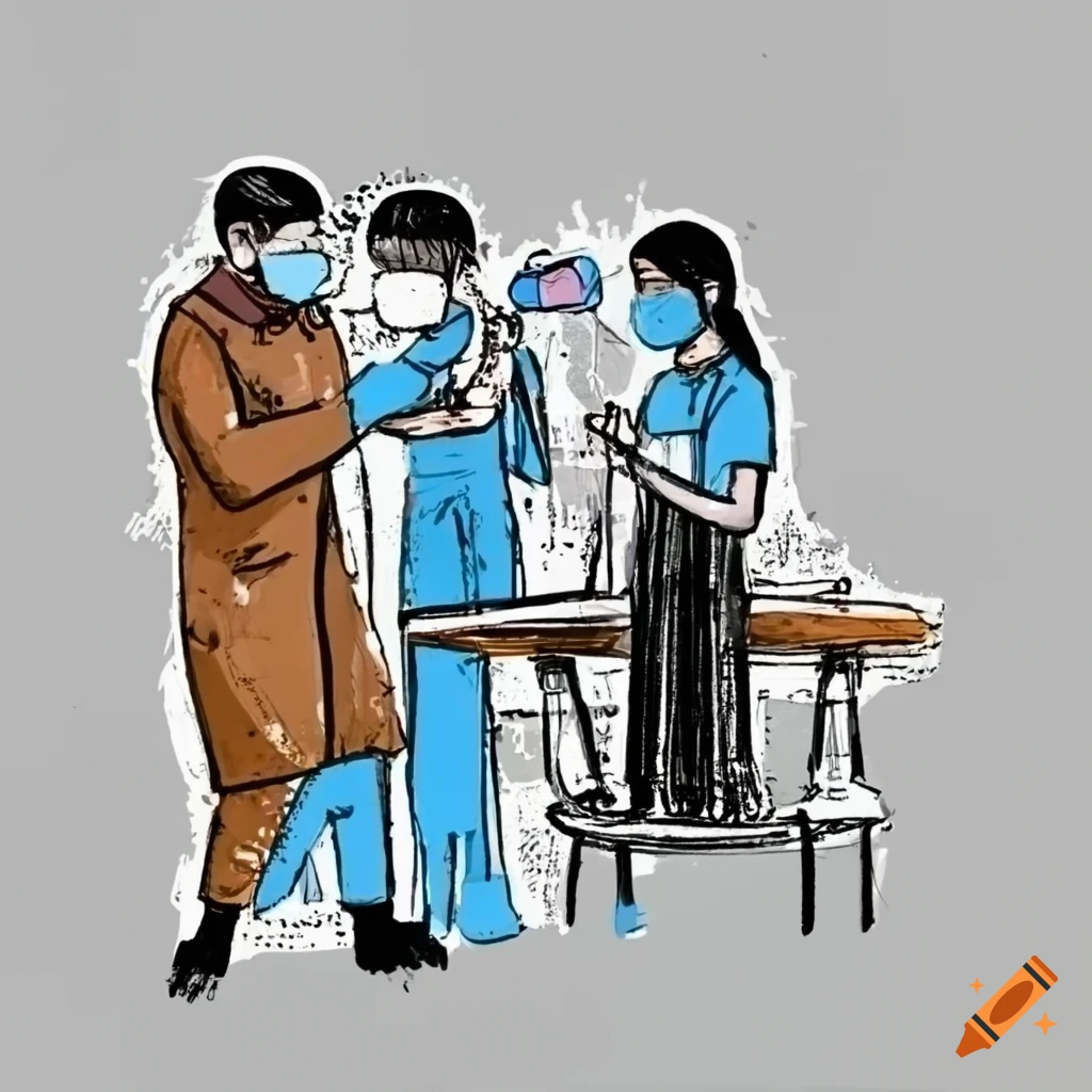 illustration of people getting vaccinated in France